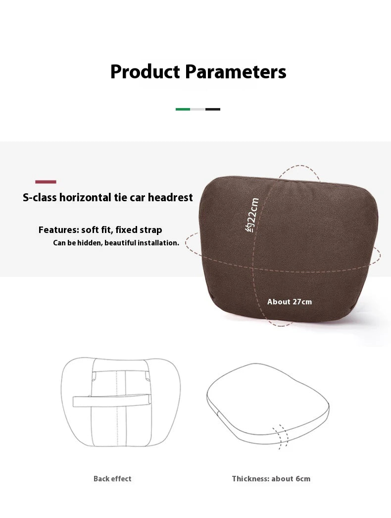 Tesla Model 3 Model Y Model S Model X Suede Car Headrest Neck Support Seat Waist pad Lumbar cushion Soft Neck Pillow Accessories