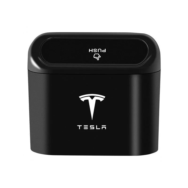 Hanging Car Trash Can ABS Square Pressing Trash Bin Auto Interior for Tesla Model 3 Model S X Y Roadster SpaceX Car Accessories