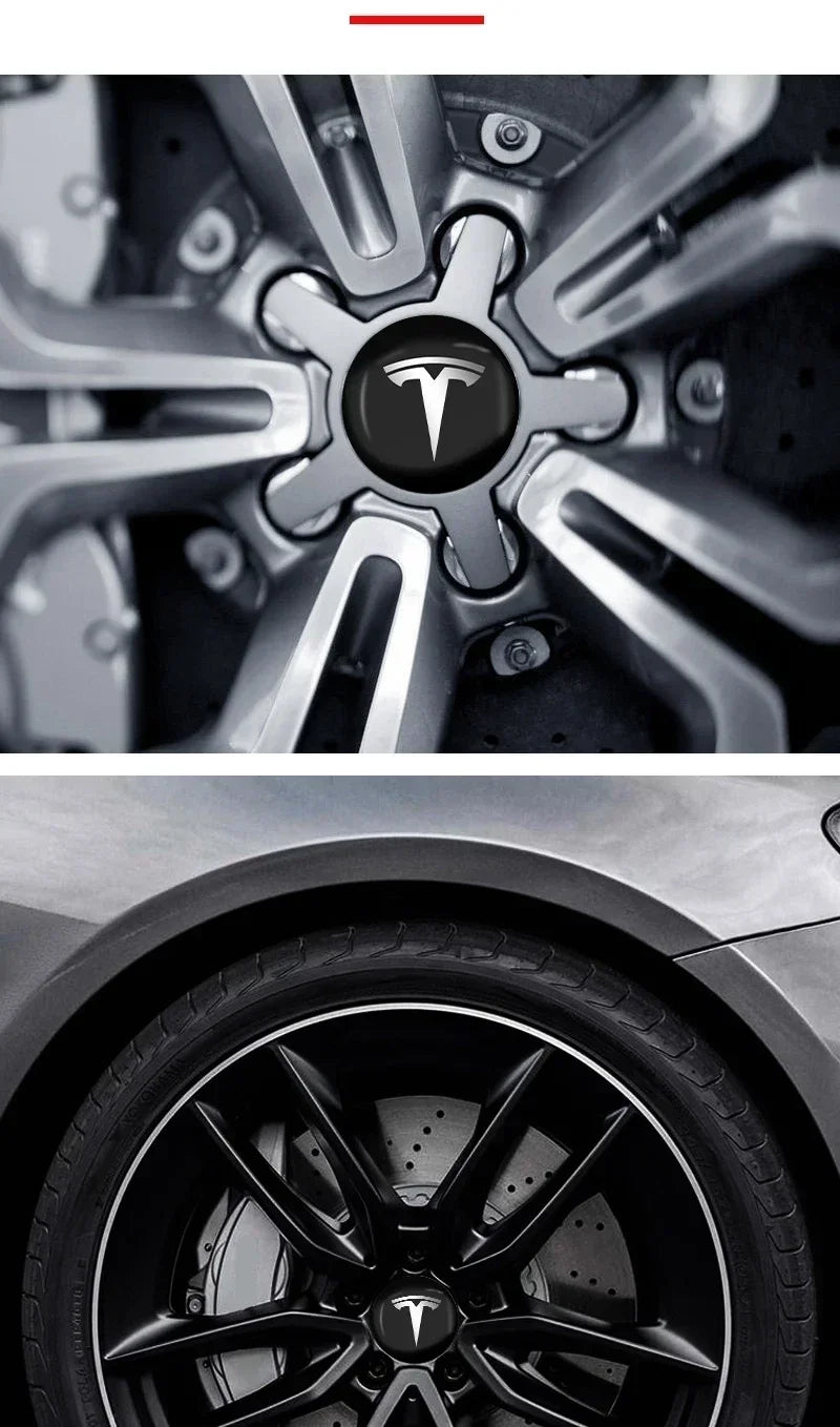 4pcs 56mm Emblem Sticker Car Wheel Center Hub Metal Cap for Tesla Model S 3 X Y Smart Fortwo Forfour 453 451 450 Accessories